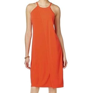 Bar III faux-wrap shift dress orange size small